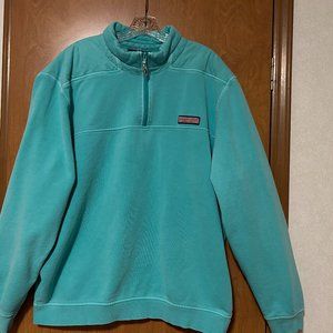 Mens VINEYARD VINES Sz XL Teal Seafoam Green 1/4 Zip Shep Pullover Top Shirt